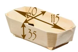 Barquette Panibois Tom Pouce 115x60x35mm+papier plissé